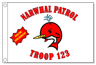 Red Narwhal Patrol Flag - New Style