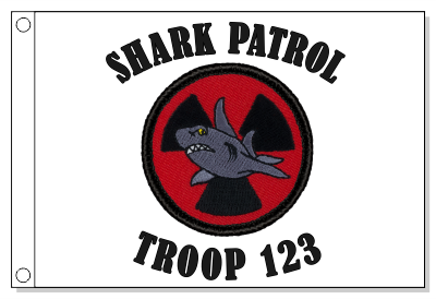Retro Radioactive Shark Patrol Flag
