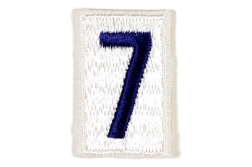 7 Unit Number Blue on White Plastic Back