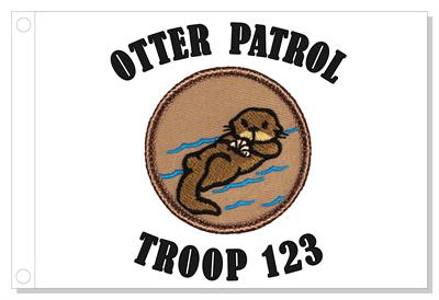 Cartoon Otter Patrol Flag