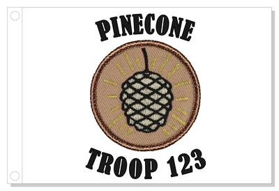 Metallic Pinecones Patrol Flag