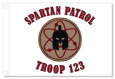 Atomic Spartan Helmet Patrol Flag