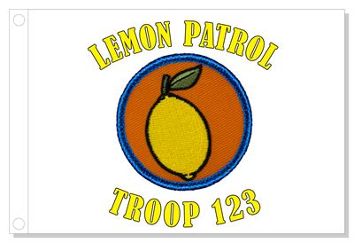 Lemon Patrol Flag Orange Background