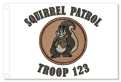 Saluting Squirrel Patrol Flag