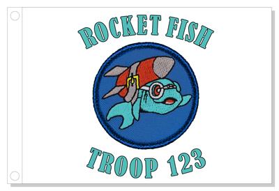 Rocket Fish Blue Patrol Flag