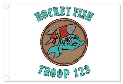 Rocket Fish Tan Patrol Flag