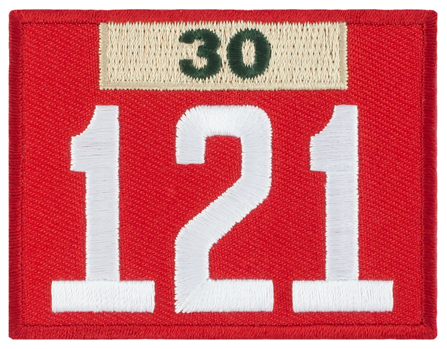Red Veteran Bar Custom Boy Scout Troop Numbers