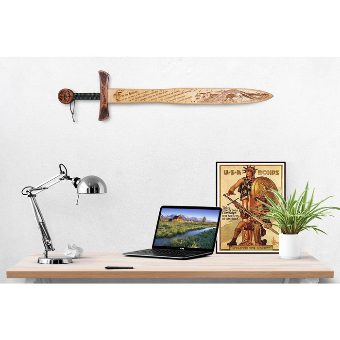 Scout - Wooden Sword Wall Plaque Non Custom for Eagles