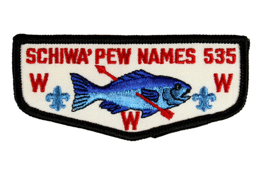 Lodge 535 Schiwa' Pew Names Flap F-3a