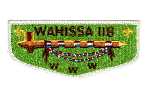 Lodge 118 Wahissa Flap S-?. White border