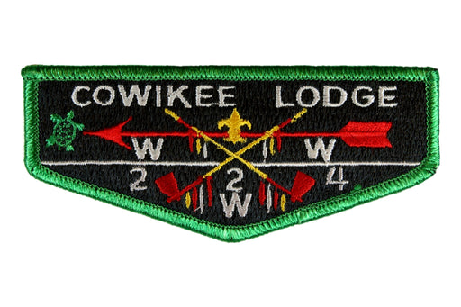 Lodge 224 Cowikee Flap S-13.  75th Anniv. Green border