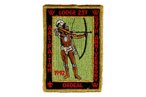 Lodge 237 Aal-Pa-Tah Patch - 1992 Ordeal