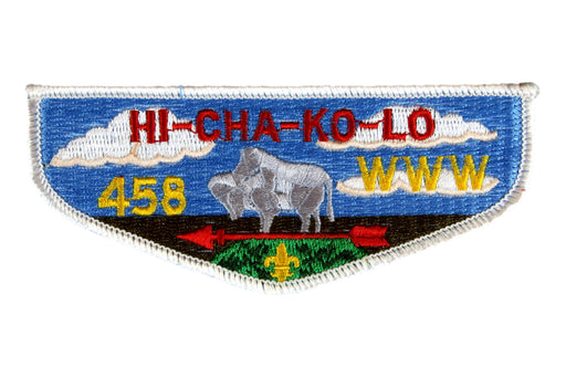 Lodge 458 Hi-Cha-Ko-Lo Flap S-8? Cloth back.