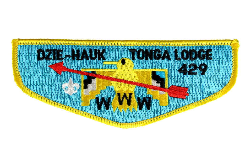 Lodge 429 Dzie-Hauk Tonga Flap S-? Yellow Border