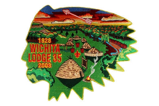 Lodge 35 Wichita Patch 1928-2003 Jacket Patch Yellow Border