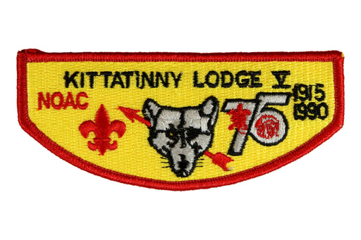 Lodge 5 Kittatinny Flap S-12.  NOAC 1990 75th