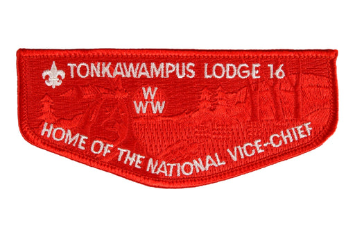 Lodge 16 Tonkawampus Flap S-?  Home of the National Vice-Chief