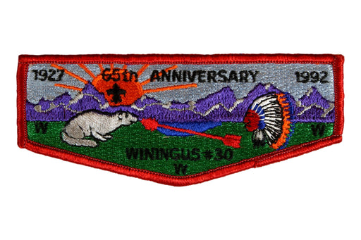 Lodge 30 Winingus Flap S-11.  65th Anniv.