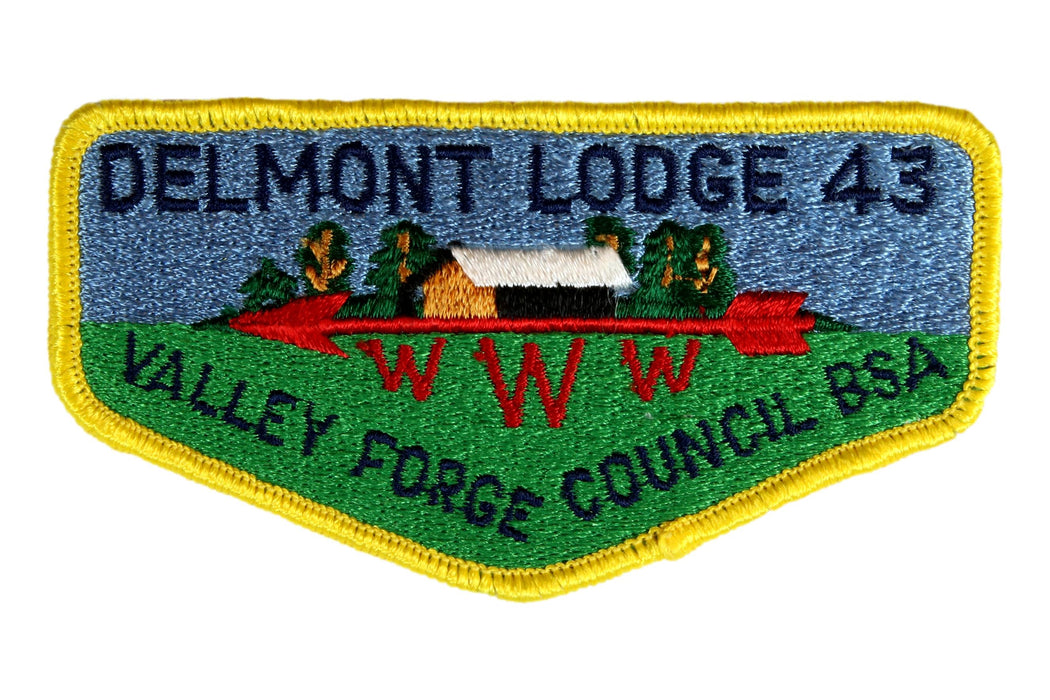 Lodge 43 Delmont Flap S-?  Cloth back.