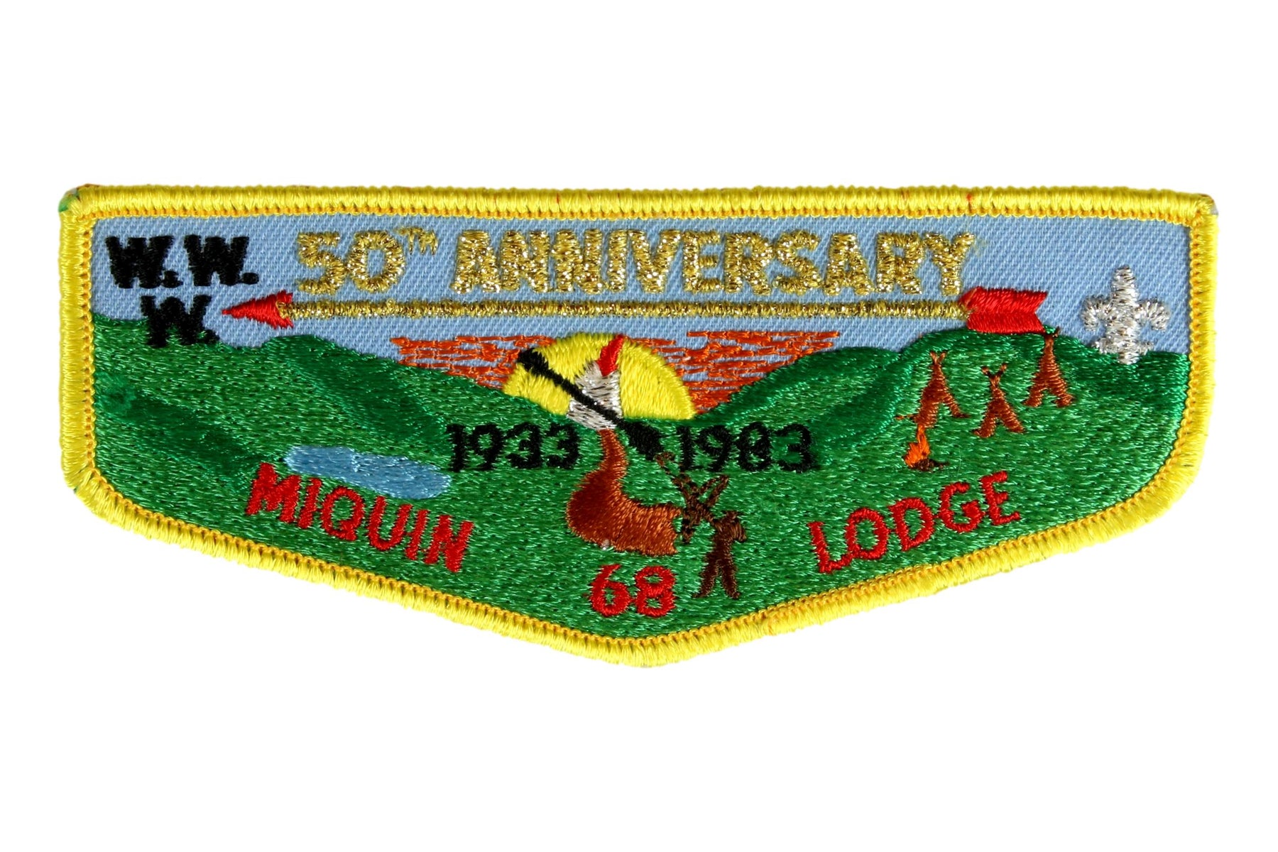 Lodge 68 Miquin Flap F-1  50th Anniv.