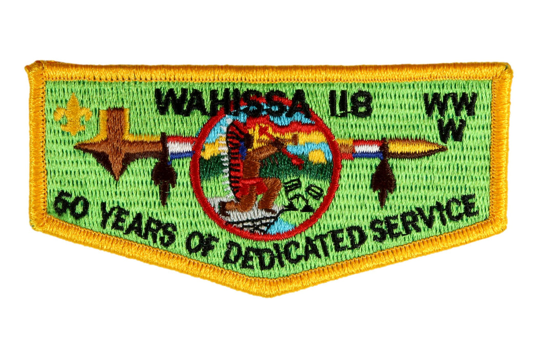 Lodge 118 Wahissa Flap S?   50 years Dedicated Service.