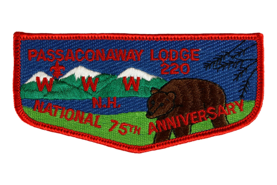 Lodge 220 Passaconaway Flap S-6  National 75th Anniv.