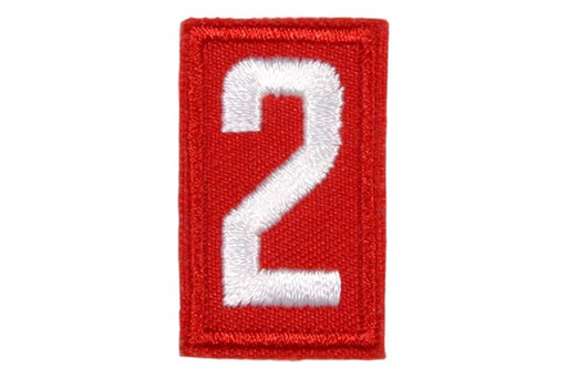 2 Unit Number White on Red Twill