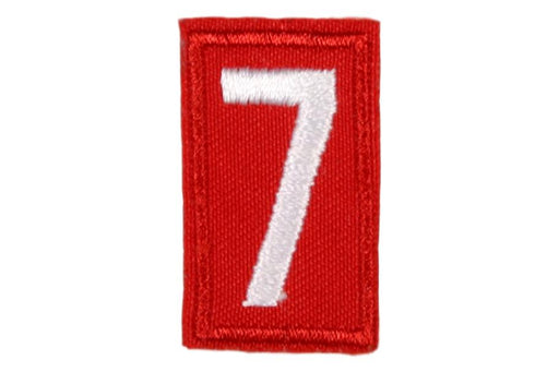 7 Unit Number White on Red Twill