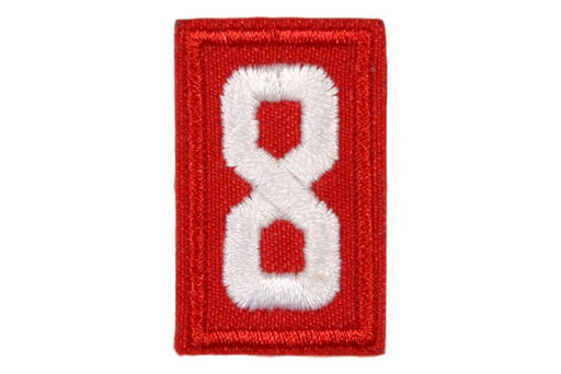 8 Unit Number White on Red Twill
