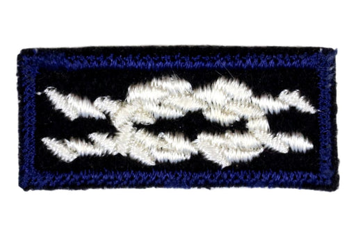 Sea Scout Quartermaster Knot White on Navy Blue Gauze Back