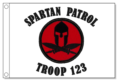 Retro Spartan Helmet & Daggers Patrol Flag