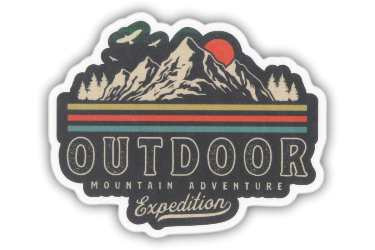 Outdoor Mountain Adventure Expedition - Vinyl Sticker - Handmade ...