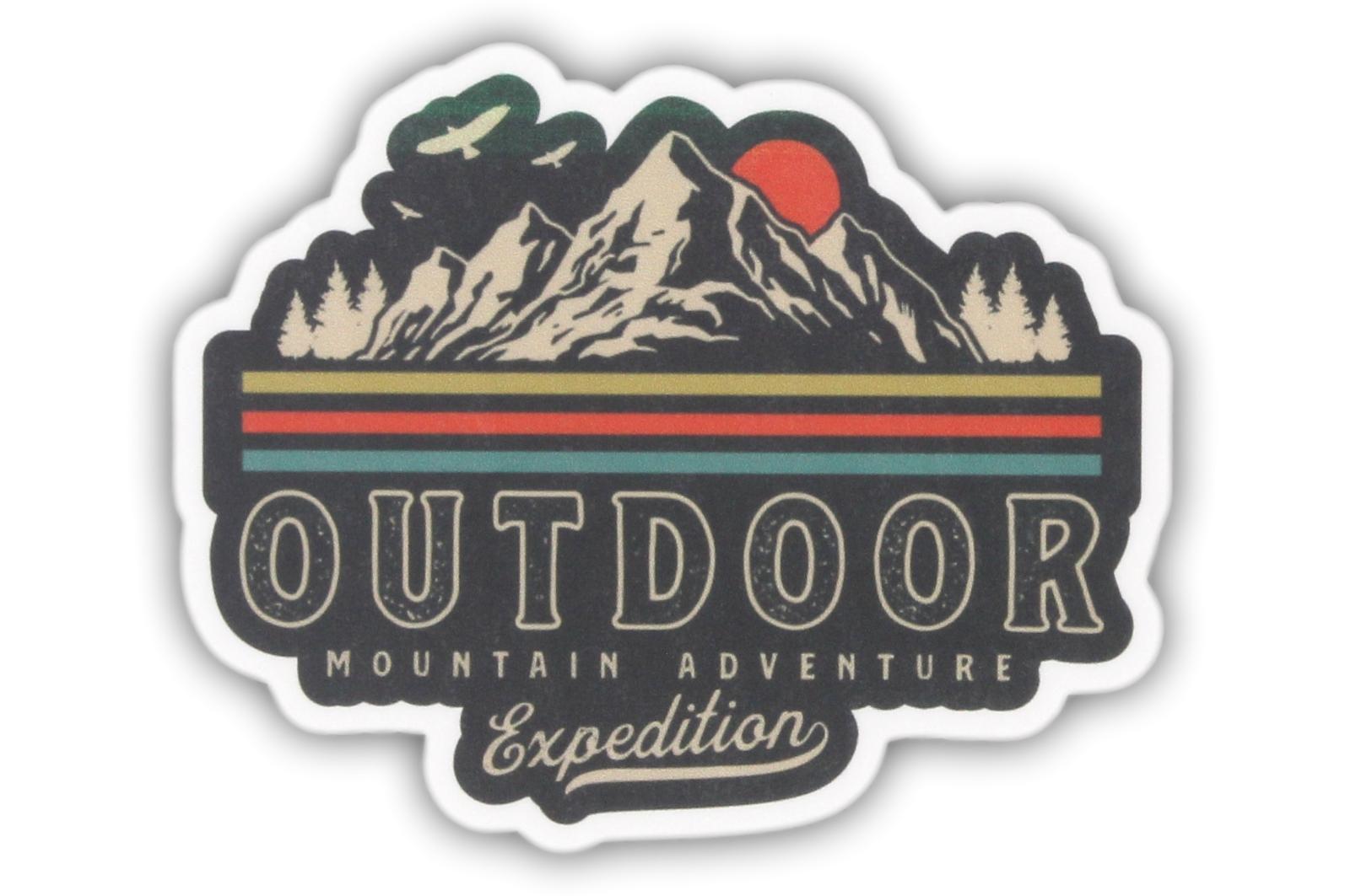 Outdoor Mountain Adventure Expedition - Vinyl Sticker - Handmade