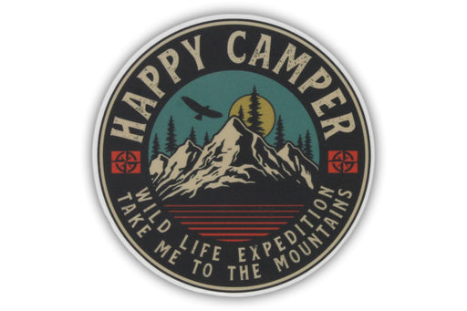 Happy Camper - Take Me To The Mountains - Vinyl Sticker - Handmade
