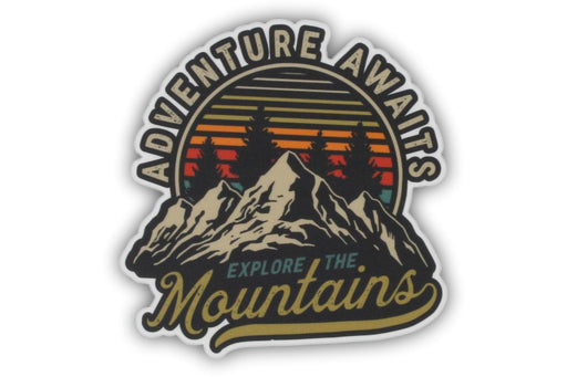 Adventure Awaits - Explore the Mountains - Vinyl Sticker - Handmade