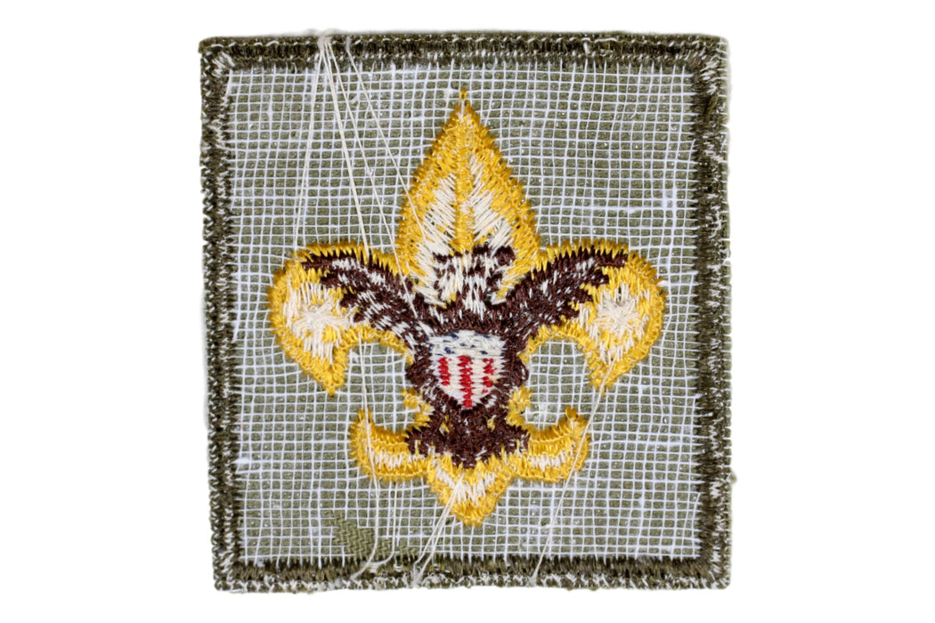 Tenderfoot Rank Patch 1960s Type 7B Rough Twill Gauze Back
