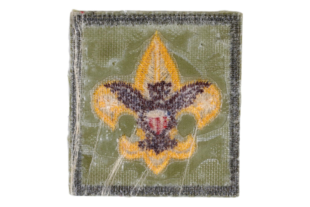 Tenderfoot Rank Patch 1960s Type 8B Smooth Twill Plastic Back