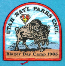 1985 Utah National Parks Blazer Day Camp Patch Red Border