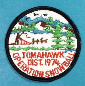 Tomahawk District 1974 Operation Snowball Patch