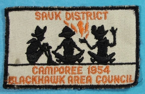 Blackhawk Sauk District 1954 Camporee Patch