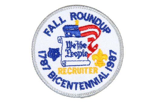 Recruiter Patch 1987 Bicentennial Fall Roundup