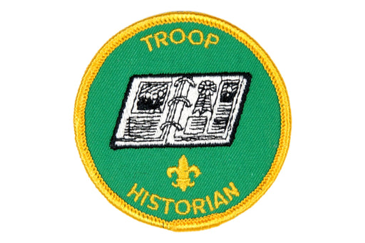 Troop Historian Patch 1970s Clear Plastic Back