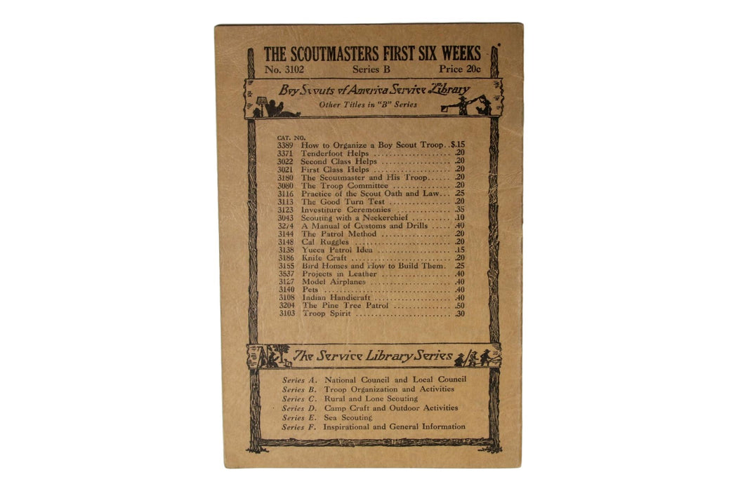 Service Library - The Scoutmaster's First Six Weeks 1933