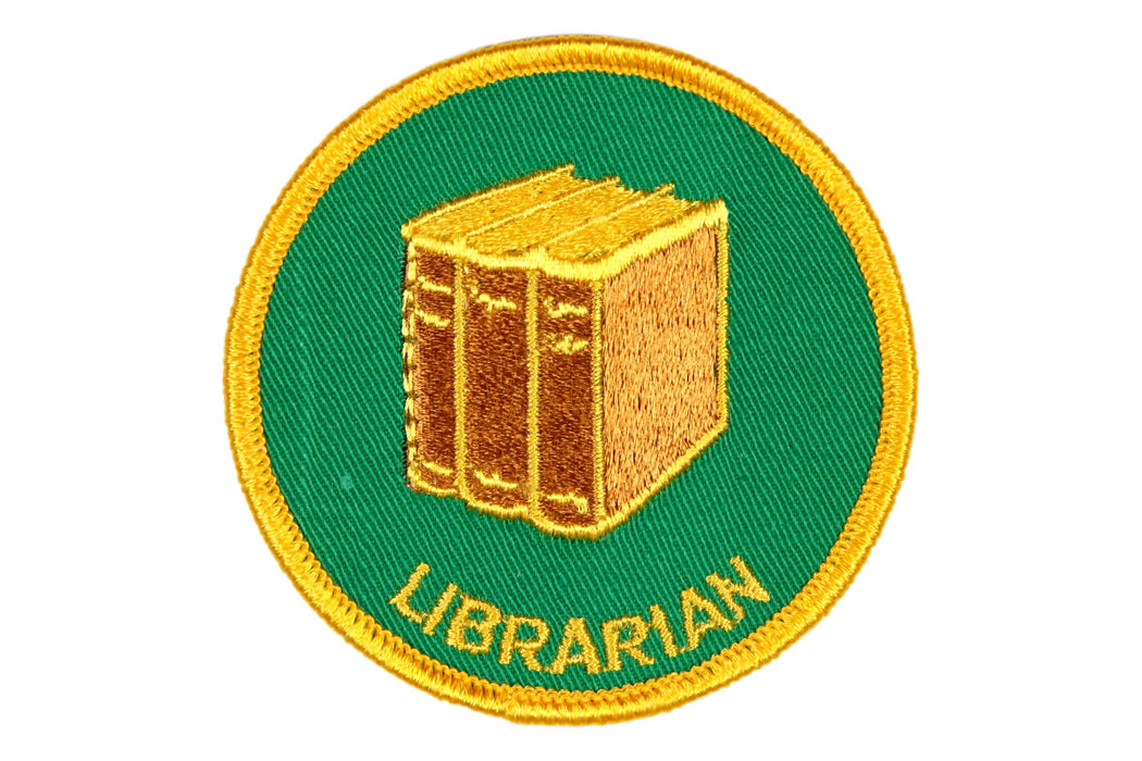 Librarian Patch 1970s Clear Plastic Back