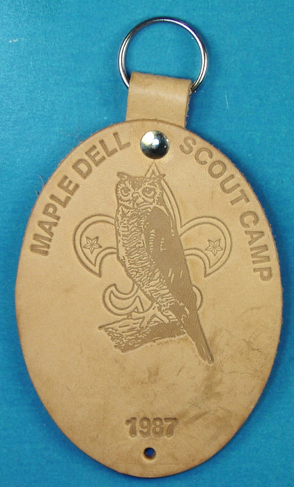 Maple Dell Scout Camp Leather Fob 1987