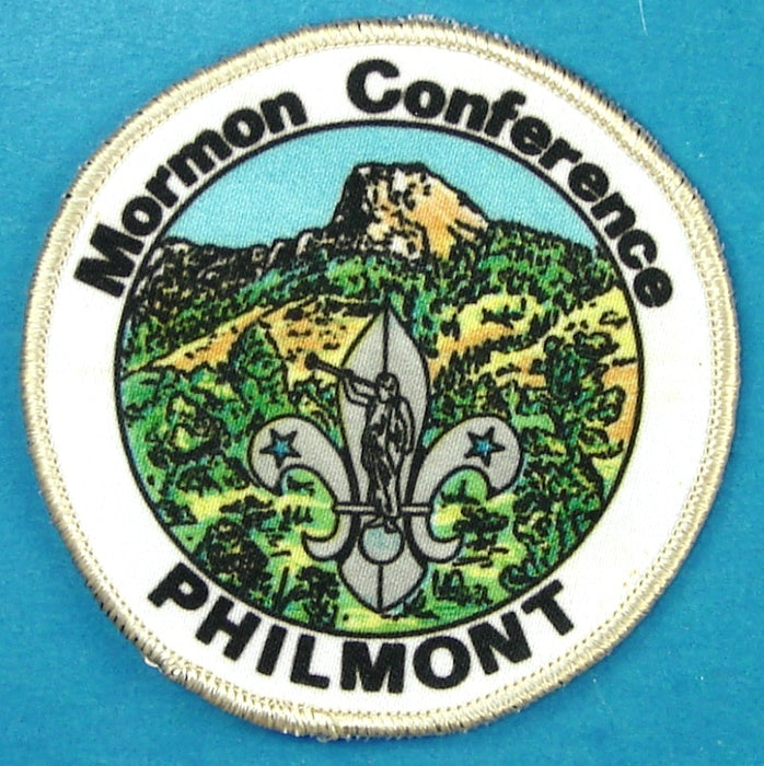 LDS Mormon Conference Philmont Patch Silk Screened Light Tan Border