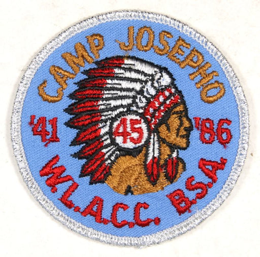 Josepho Camp Patch 1986 Silver Mylar Border