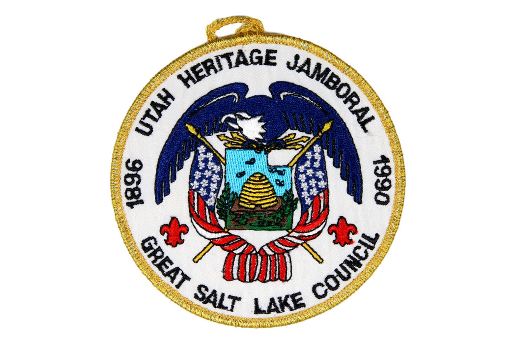 1990 Great Salt Lake Utah Heritage Jamboral Patch Gold Mylar Border