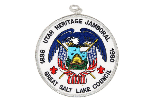 1990 Great Salt Lake Utah Heritage Jamboral Patch Silver Mylar Border