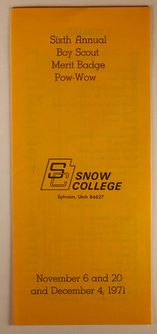 1971 Snow College Merit Badge Pow Wow Program